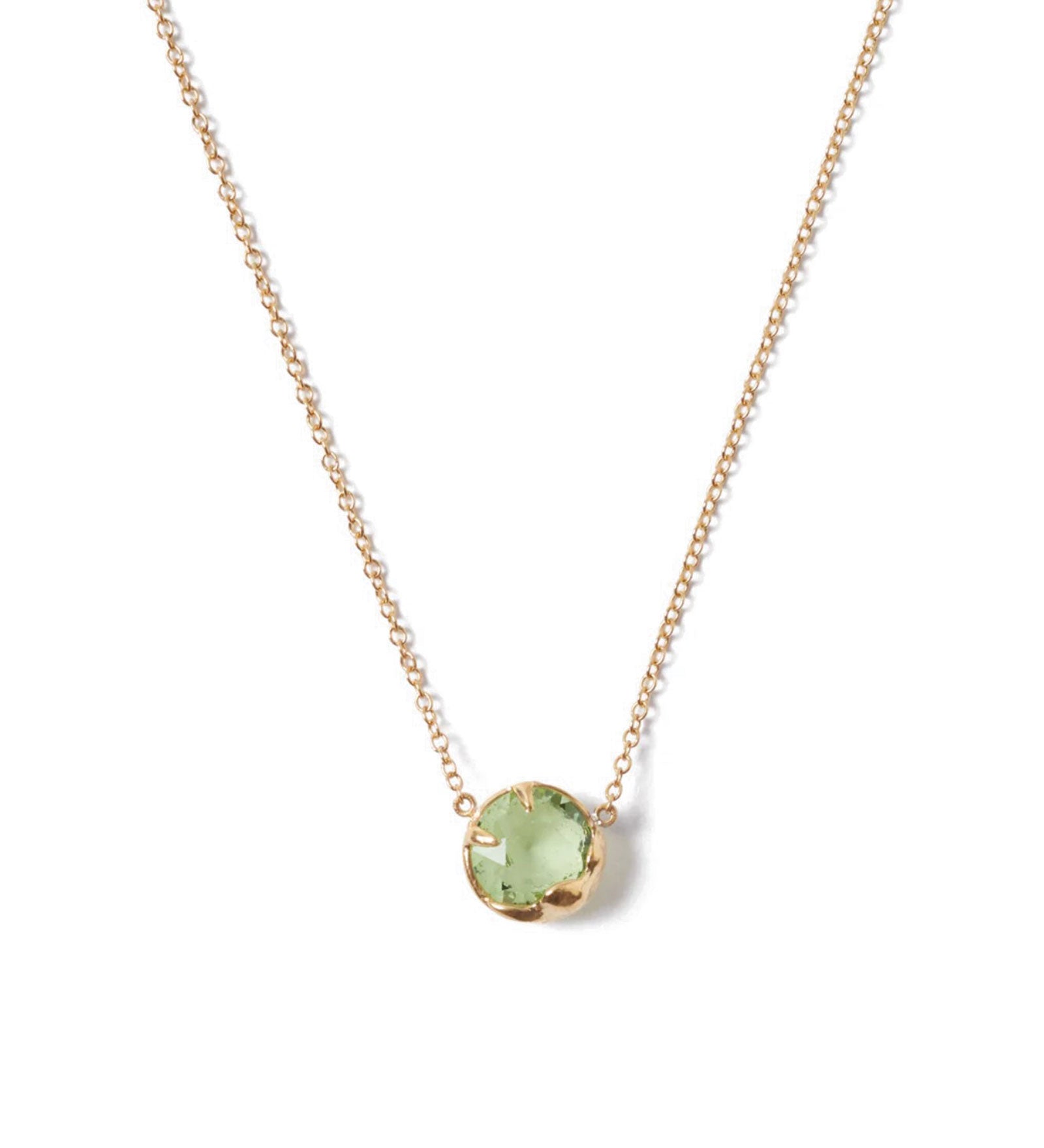August Birthstone Necklace 18k Gold Vermeil, Peridot Crystal