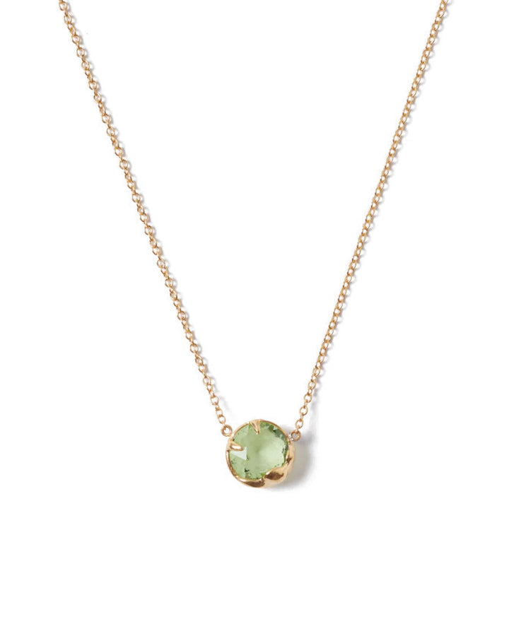 August Birthstone Necklace 18k Gold Vermeil, Peridot Crystal