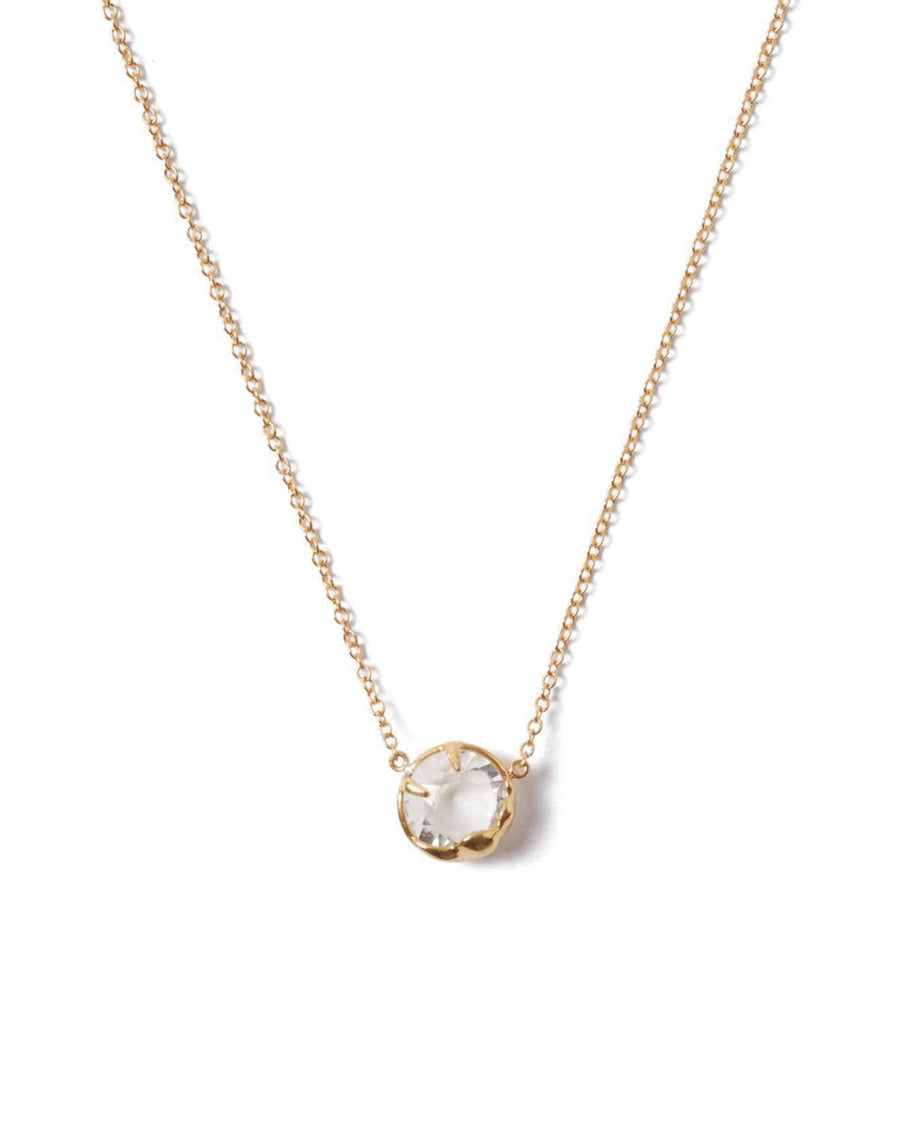 April Birthstone Necklace 18k Gold Vermeil, Diamond Crystal