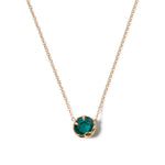 May Birthstone Necklace 18k Gold Vermeil, Emerald Crystal