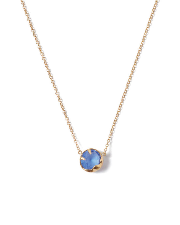 September Birthstone Necklace 18k Gold Vermeil, Sapphire Crystal
