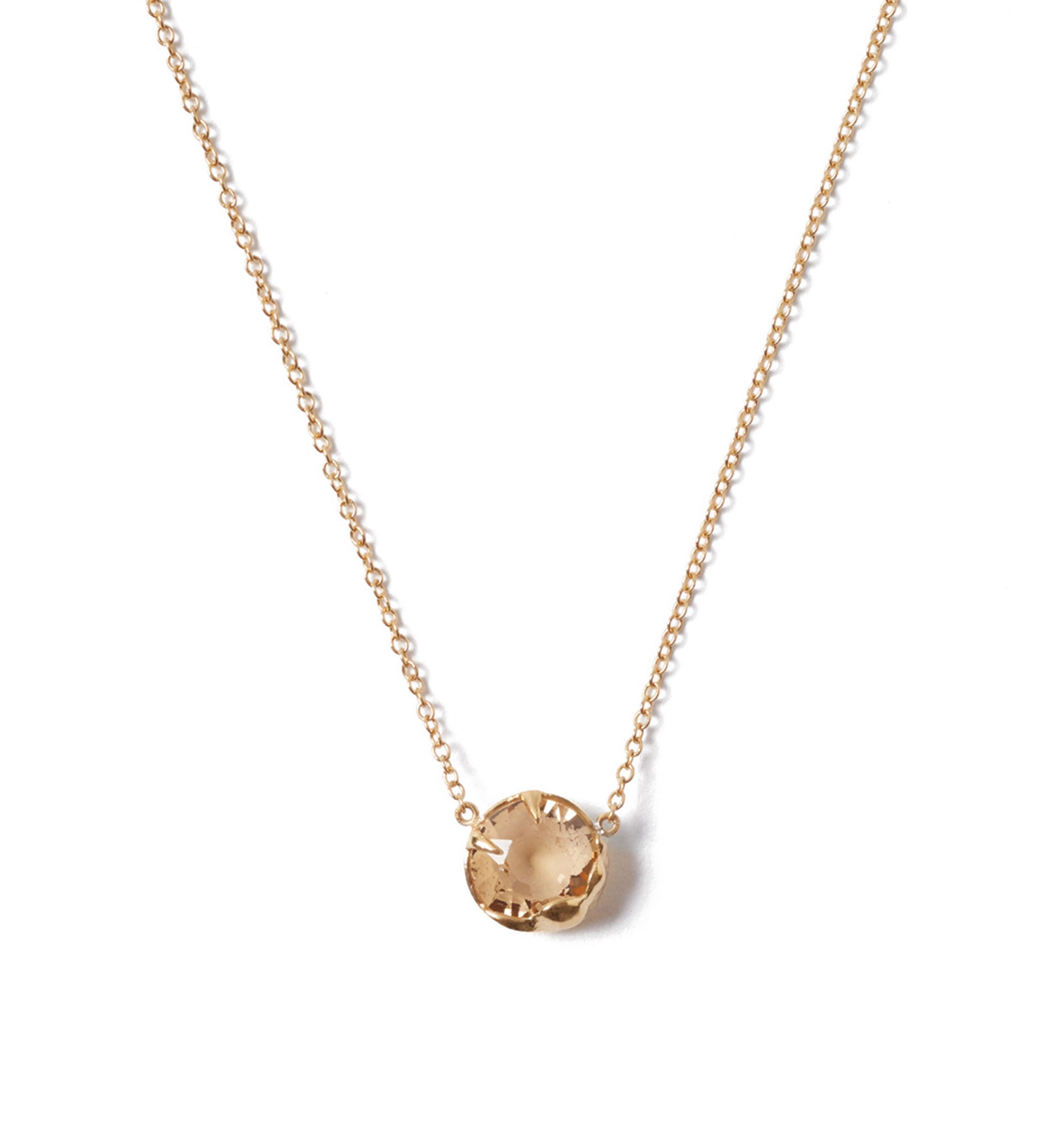 November Birthstone Necklace 18k Gold Vermeil, Topaz Crystal