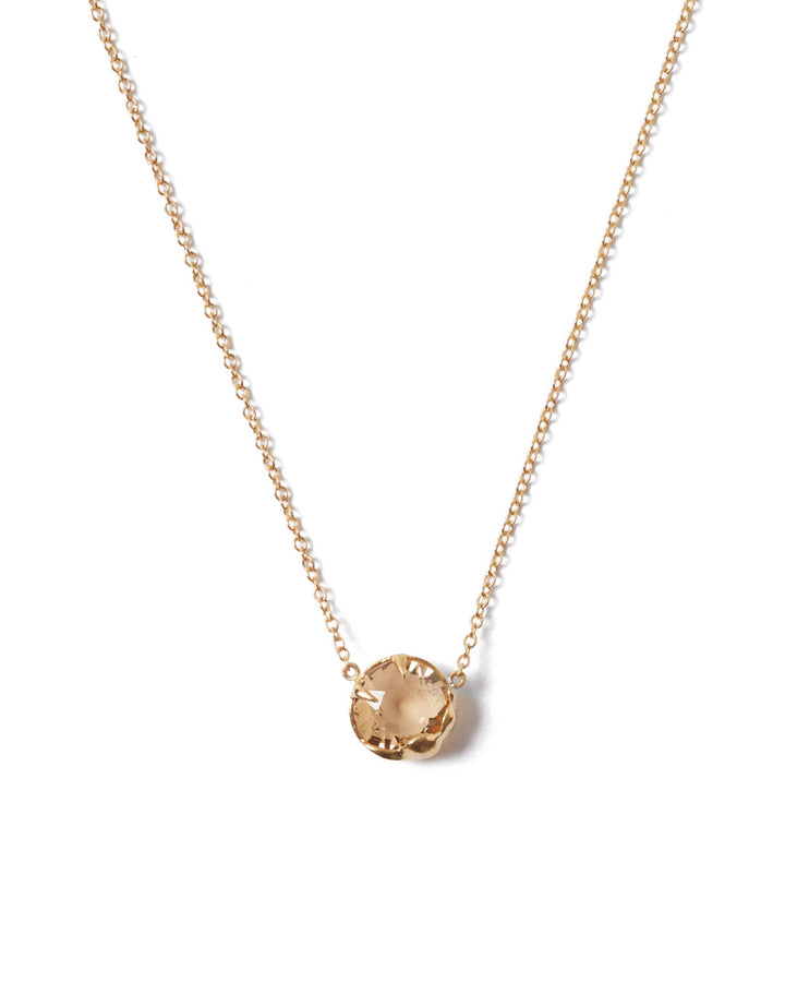 November Birthstone Necklace 18k Gold Vermeil, Topaz Crystal