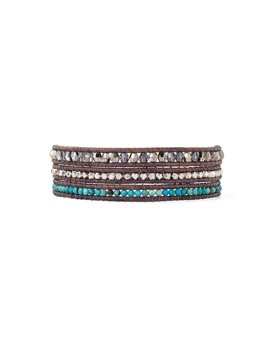 5 Wrap Turquoise Nugget Bracelet Sterling Silver, Turquoise
