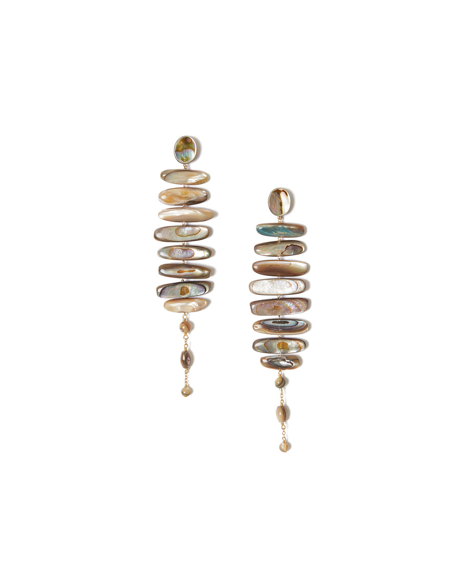 Mizumi Earrings 18k Gold Vermeil, Abalone