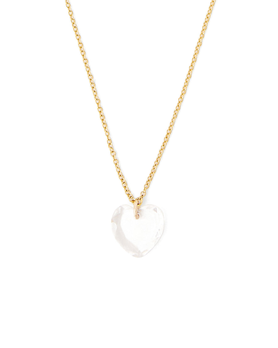 Crystal Heart Chain Necklace 18k Gold Vermeil, Crystal