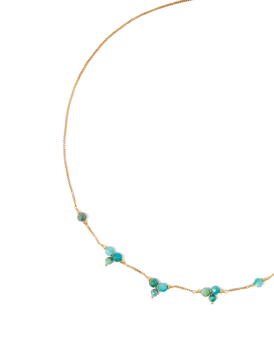 Trillium Station Turquoise Necklace 18k Gold Vermeil, Turquoise