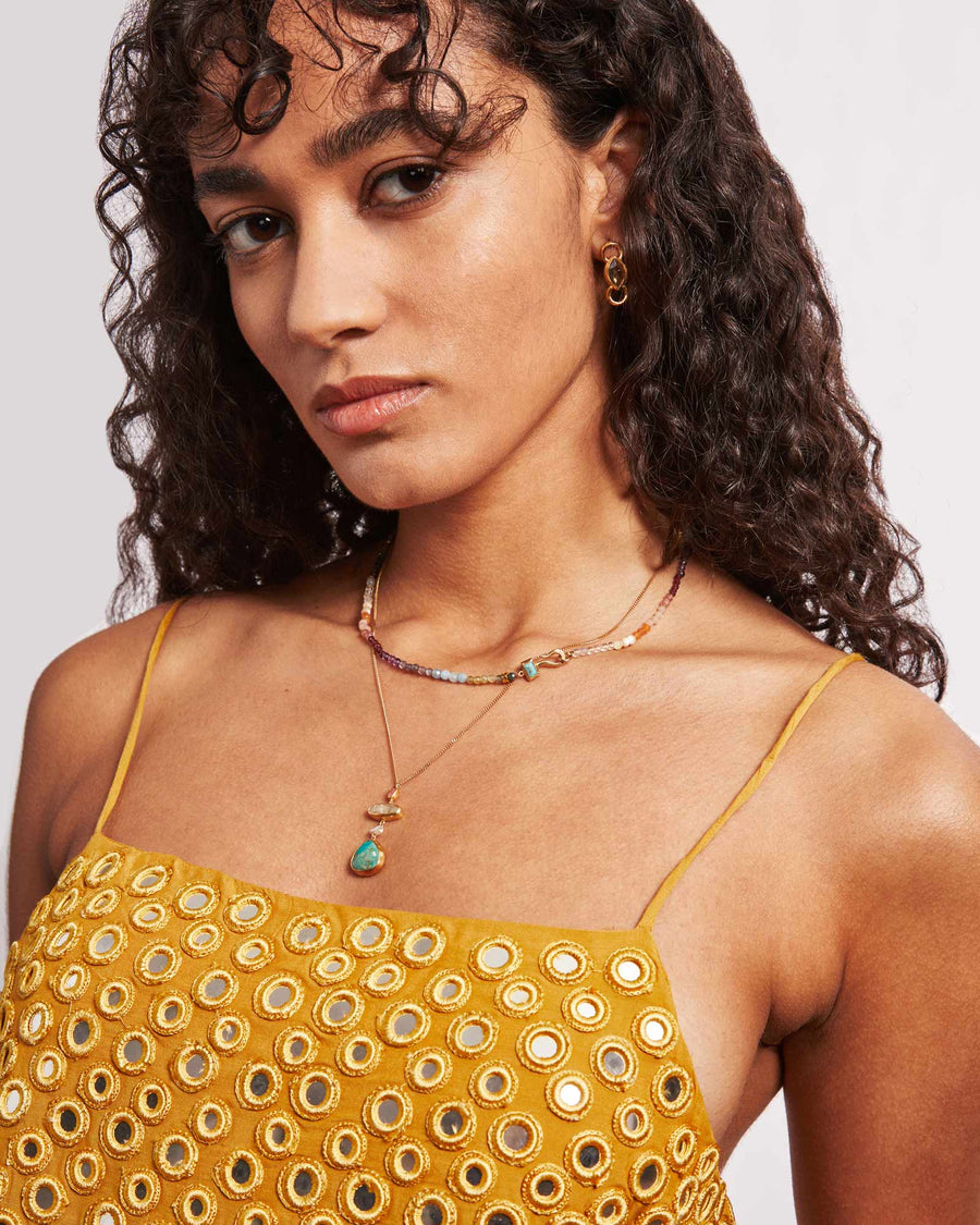 Rivera Necklace 18k Gold Vermeil, Turquoise
