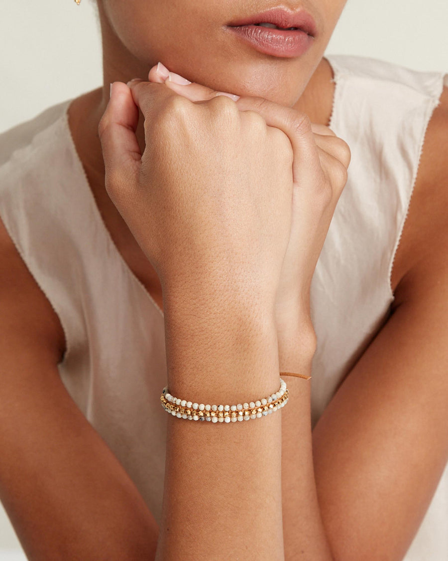 Koa Cuff Wrap Bracelet 18k Gold Vermeil, White Pearl