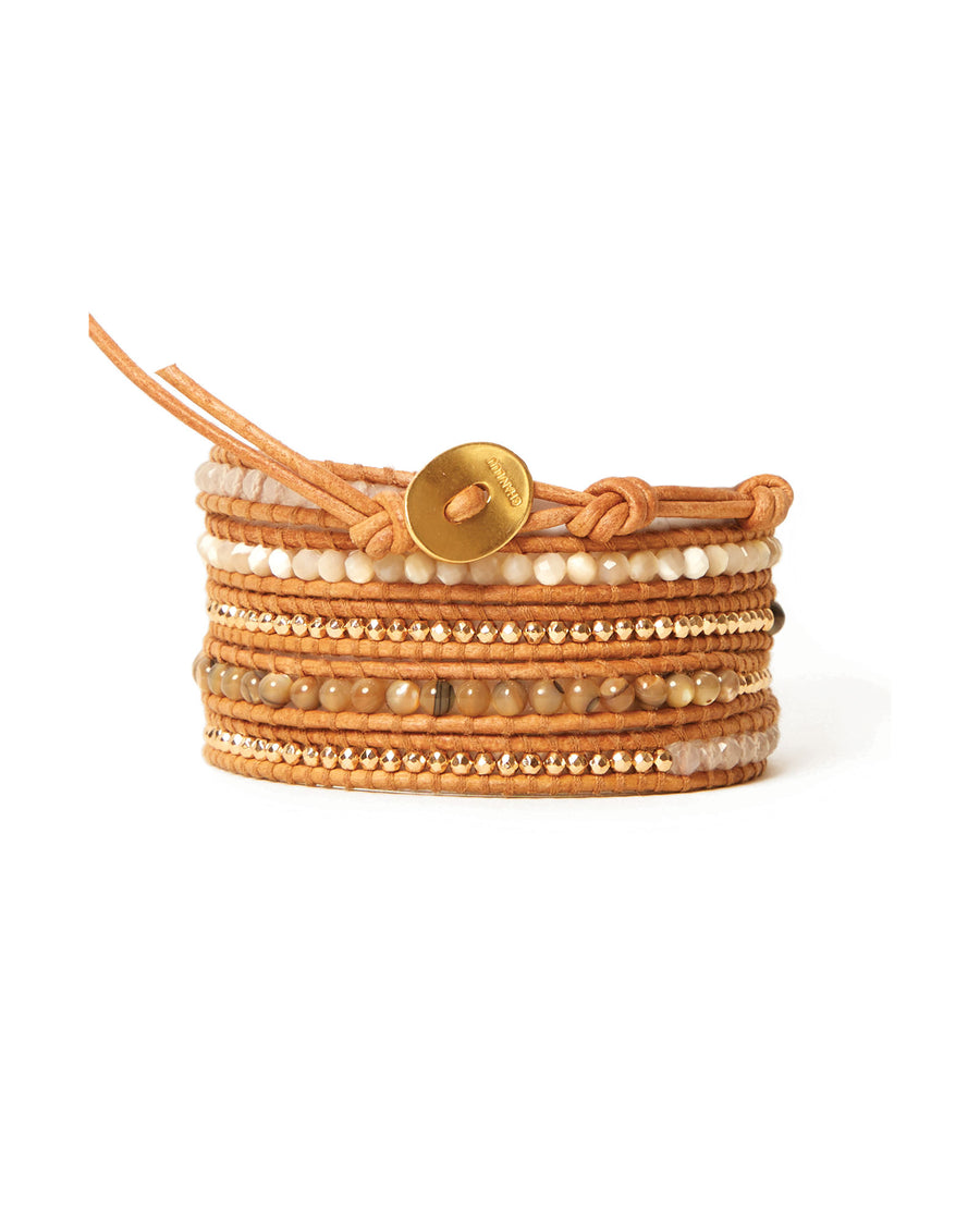 Santi Wrap Bracelet 18k Gold Vermeil, White Pearl