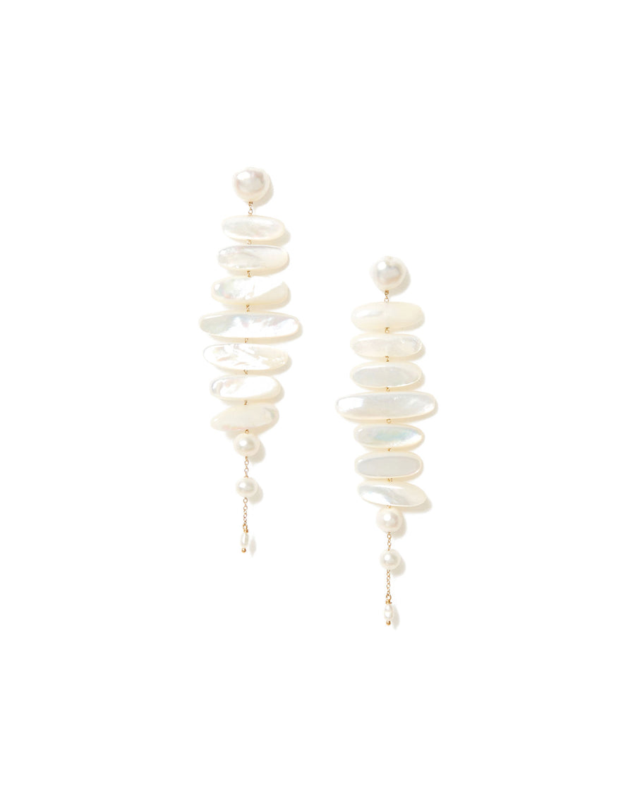 Mizumi Earrings 18k Gold Vermeil, White Pearl