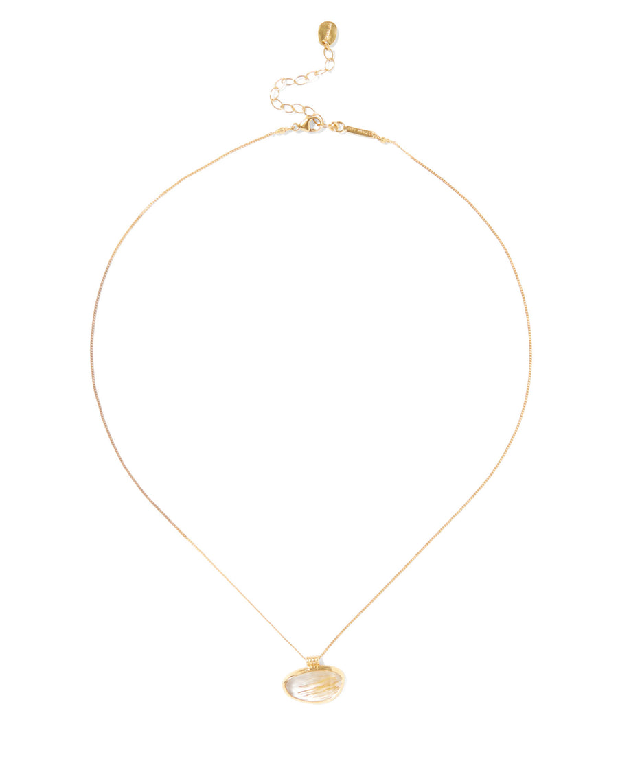 Delta Necklace 18k Gold Vermeil, White Pearl