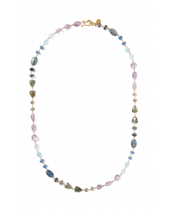 Maeve Necklace | Blue Mix 18k Gold Vermeil, White Pearl