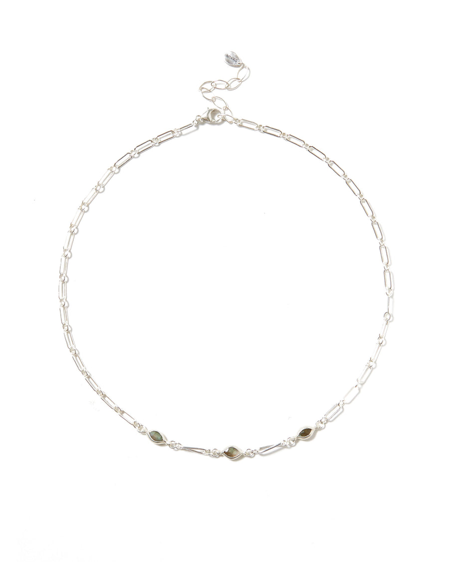 Lydia Necklace Sterling Silver, White Pearl