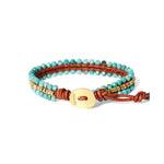 Chan Luu-Koa Cuff Wrap Bracelet-Bracelets-18k Gold Vermeil, Turquoise-Blue Ruby Jewellery-Vancouver Canada