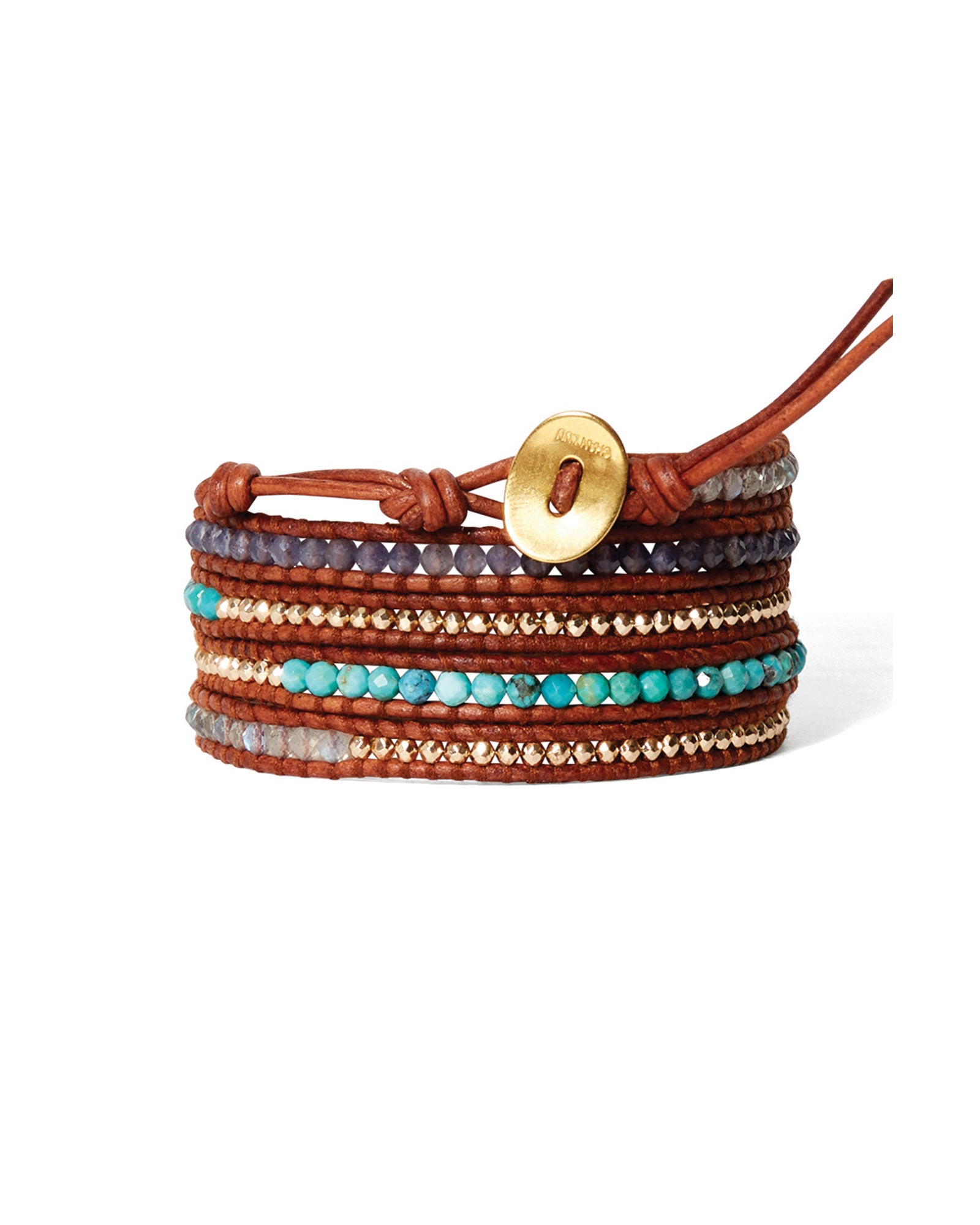 Santi Wrap Bracelet 18k Gold Vermeil, Turquoise