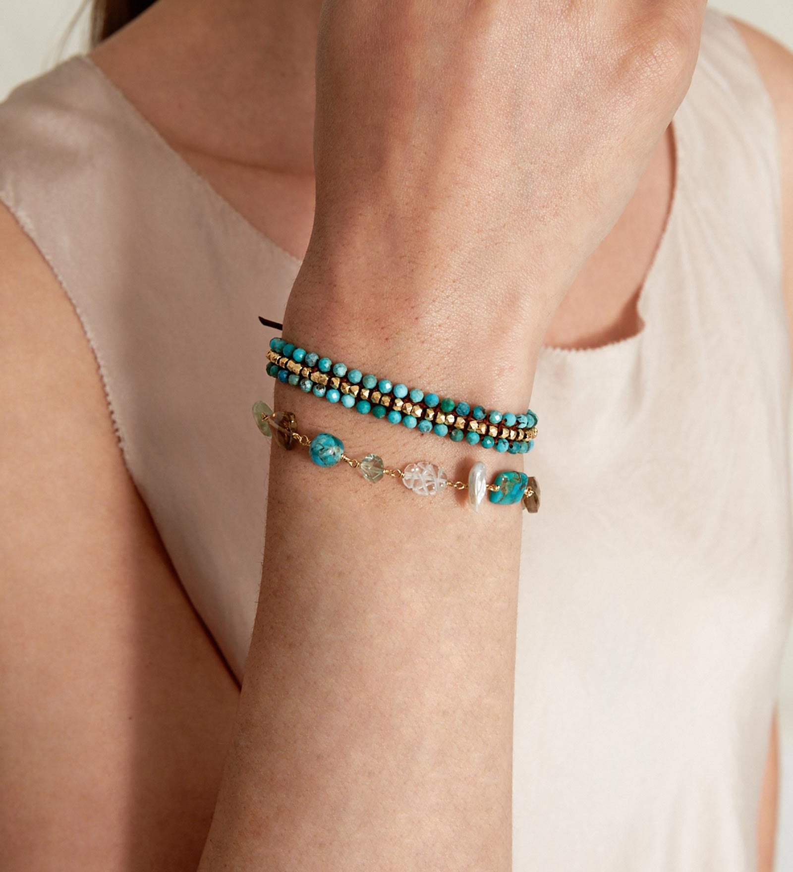 Maeve Bracelet | Turquoise Mix 18k Gold Vermeil, Turquoise