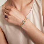 Rectangular Stone Pull Bracelet 18k Gold Vermeil, Citrine