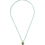 Oval Emerald Drop Necklace 18k Gold Vermeil, Emerald