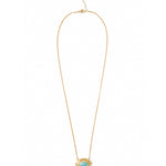 Bezel Stone Evil Eye Diamond Necklace 18k Gold Vermeil, Turquoise