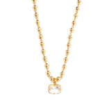 Andie Ball Chain Necklace 18k Gold Plated, Crystal