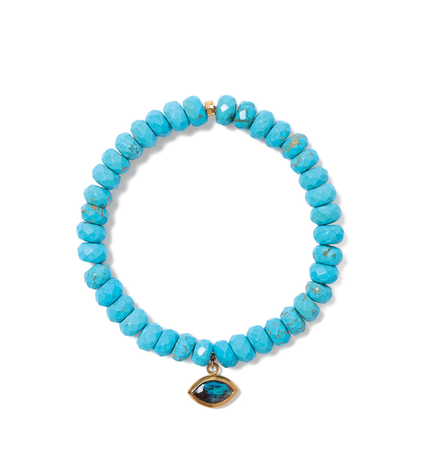 Evil Eye Charm Bracelet 18k Gold Vermeil, Turquoise