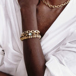Cordova Bracelet 18k Gold Plated, Abalone