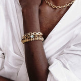 Cordova Bracelet 18k Gold Plated, Abalone