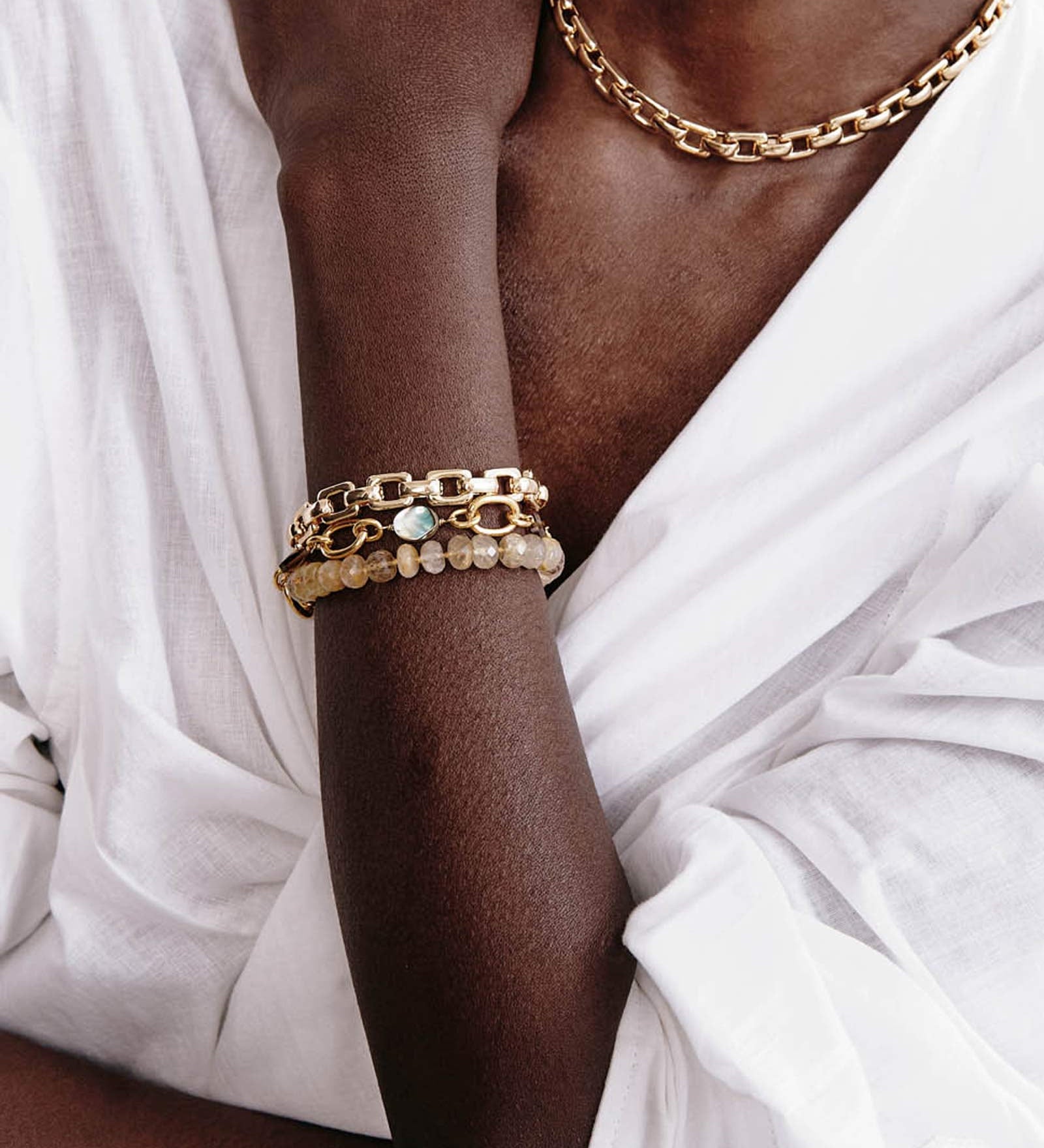 Cordova Bracelet 18k Gold Plated, Abalone