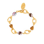 Cordova Bracelet 18k Gold Plated, Abalone