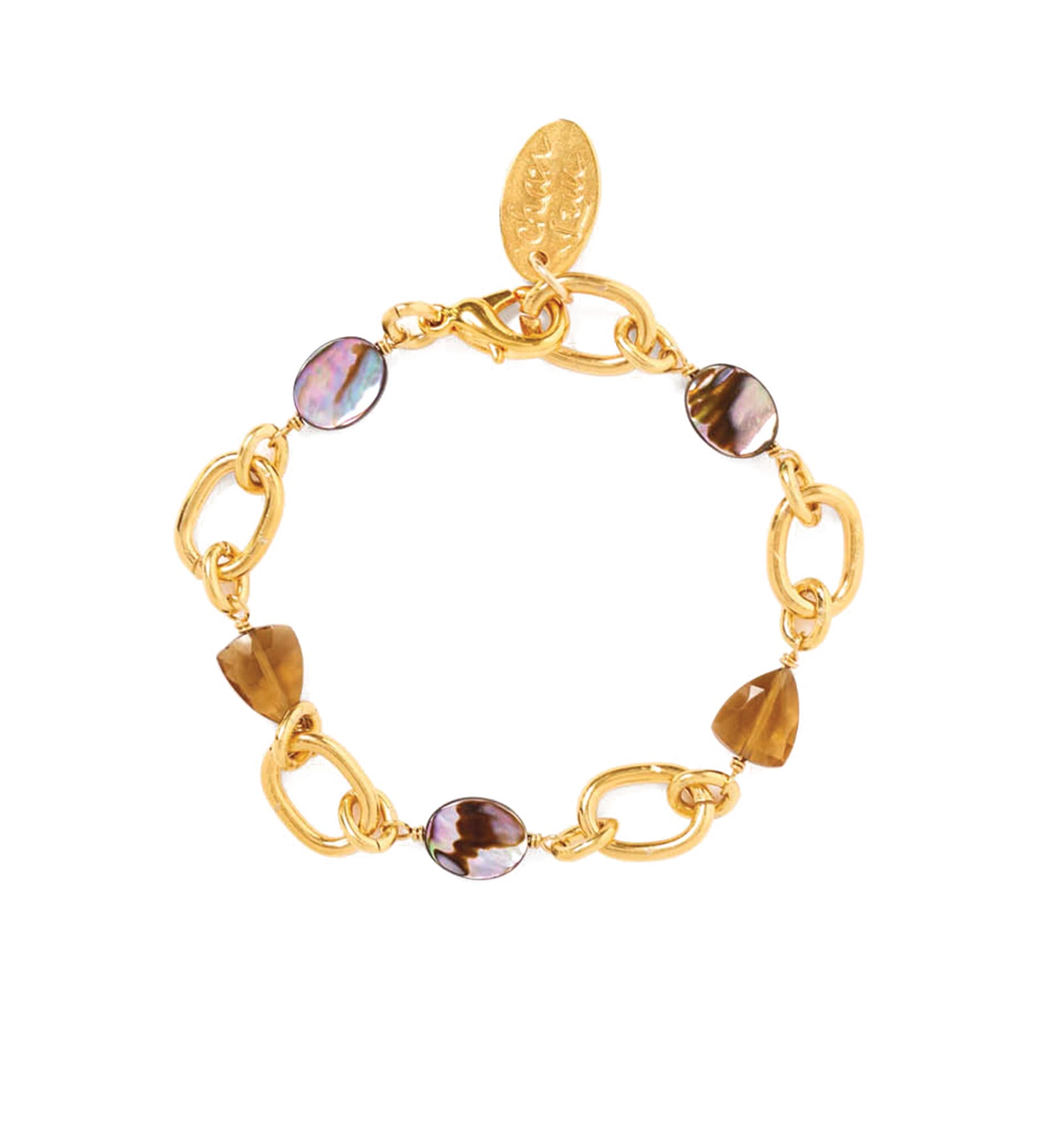 Cordova Bracelet 18k Gold Plated, Abalone