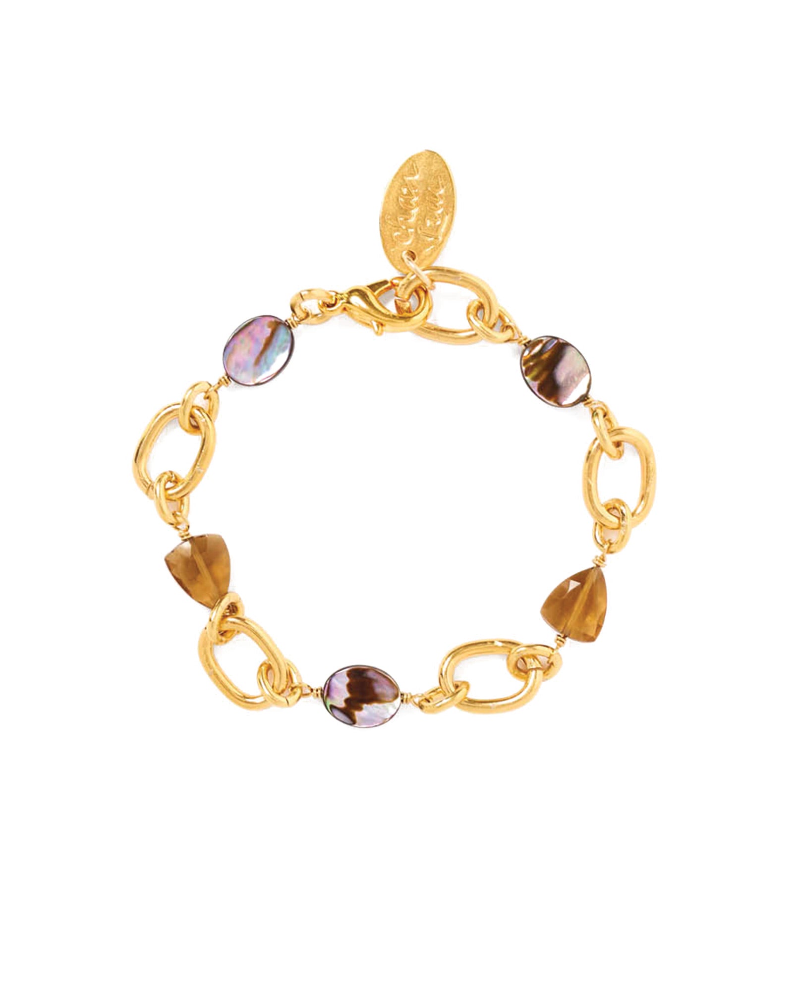 Cordova Bracelet 18k Gold Plated, Abalone