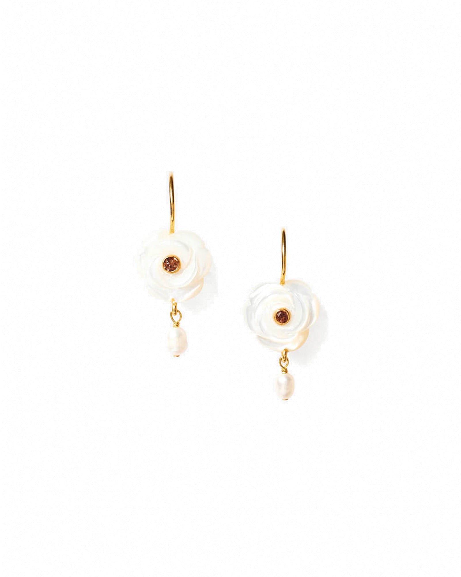 Rosalie Earrings 18k Gold Vermeil, Mother of Pearl
