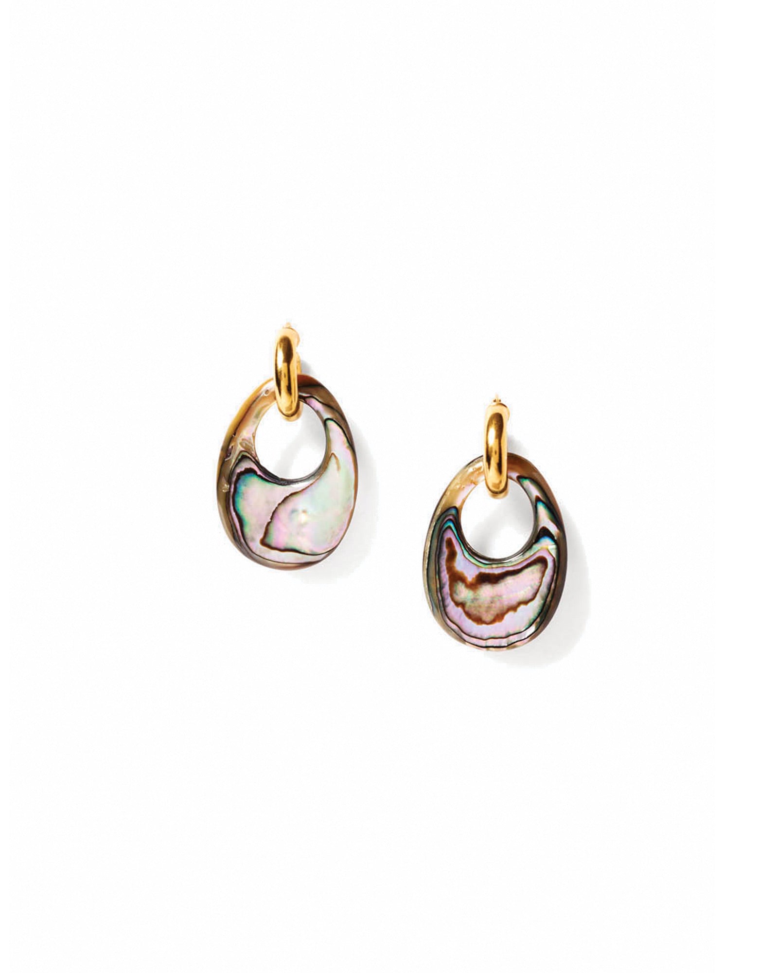 Nora Hoop Earrings 18k Gold Vermeil, Abalone