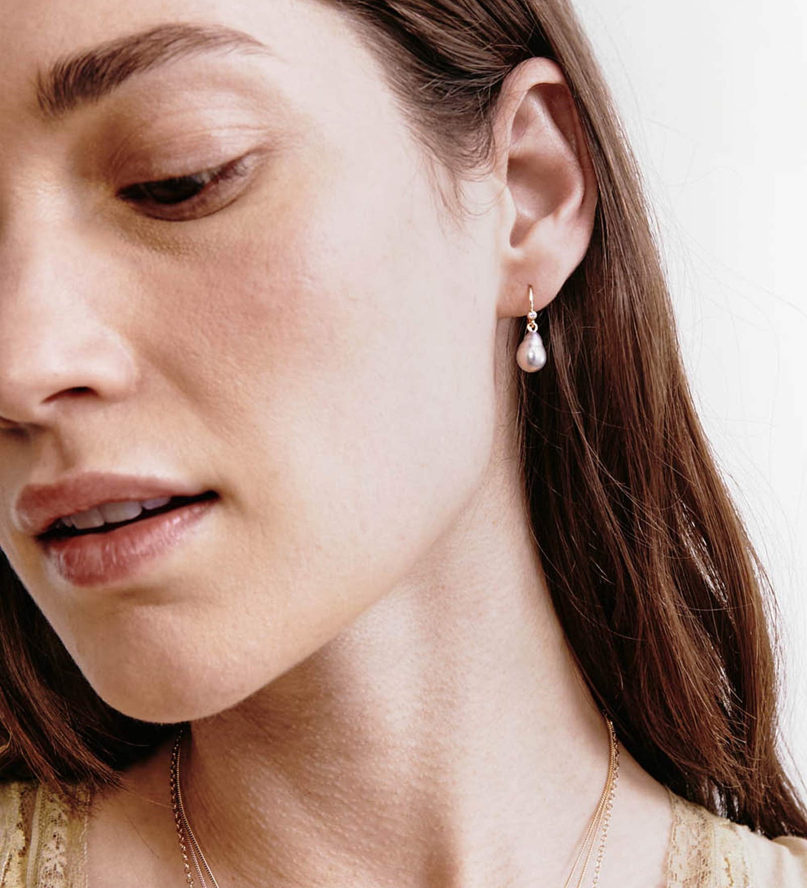 Edison Earrings 14k Yellow Gold, Diamond