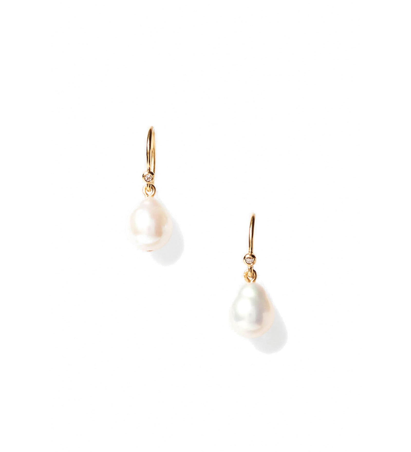 Edison Earrings 14k Yellow Gold, Diamond