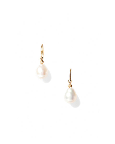 Chan Luu Edison Earrings 14k Yellow Gold, Diamond | Blue Ruby
