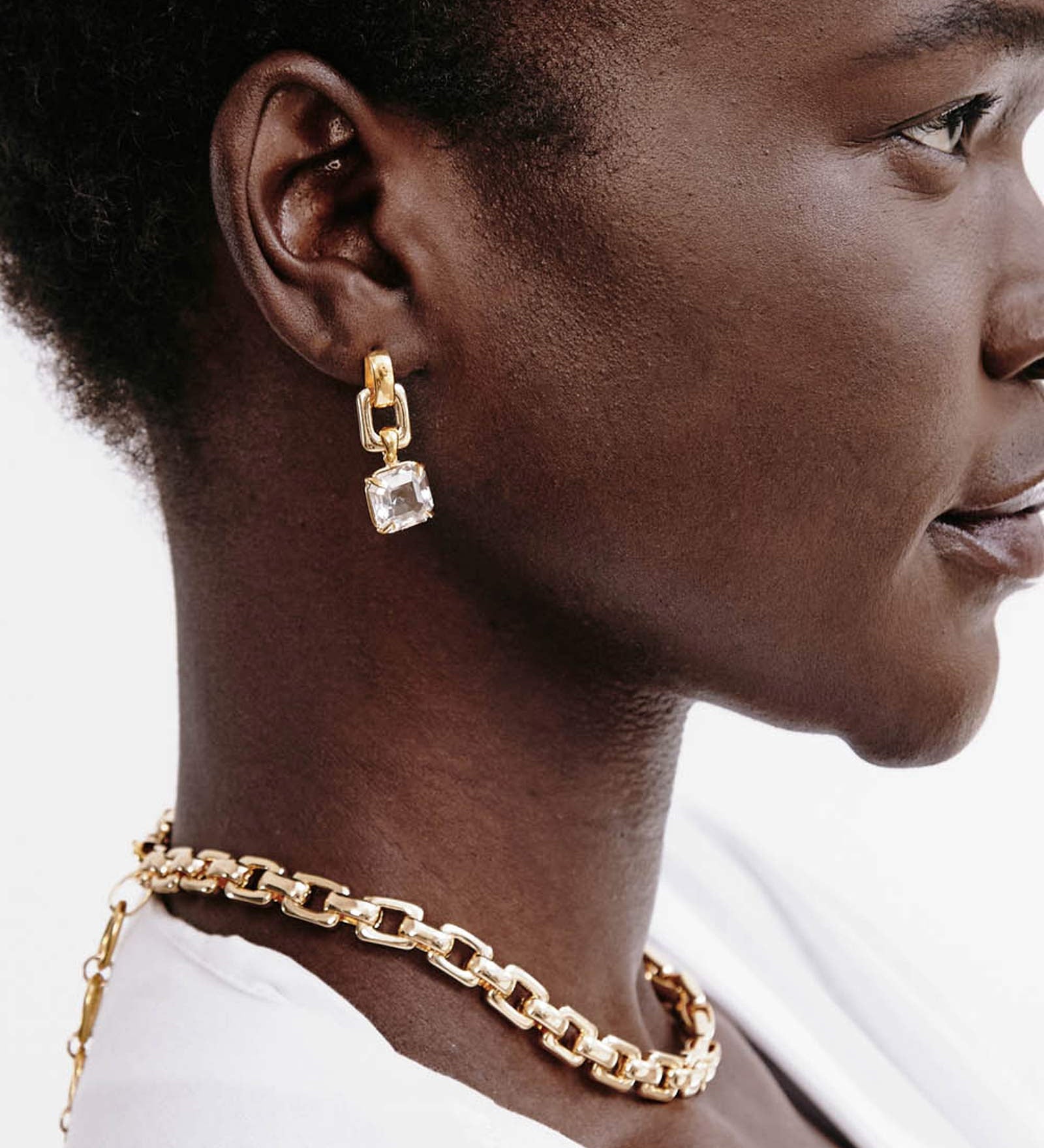 Ellis Earrings 18k Gold Plated, Crystal