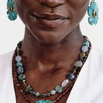 Pandora Necklace | Green Mix 18k Gold Vermeil, Abalone