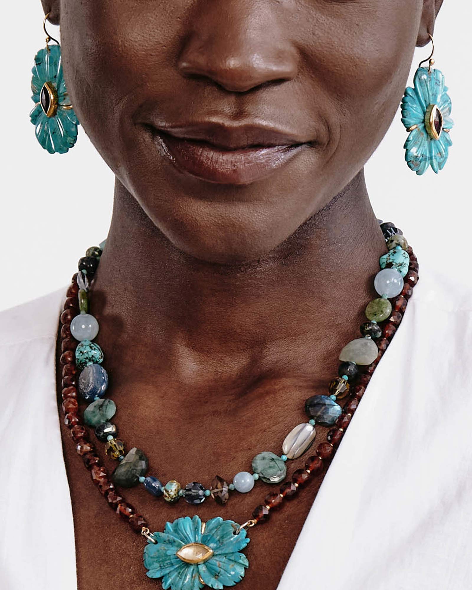 Pandora Necklace | Green Mix 18k Gold Vermeil, Abalone