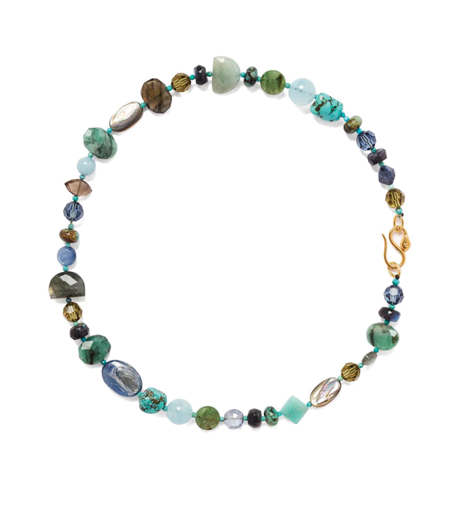 Pandora Necklace | Green Mix 18k Gold Vermeil, Abalone