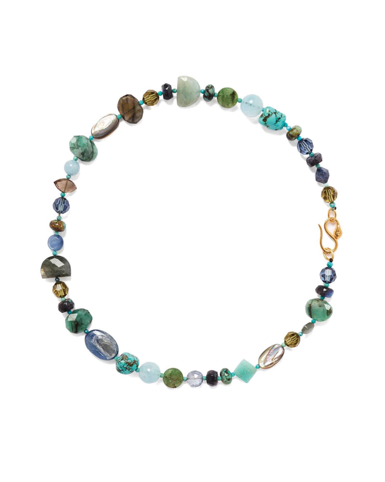 Pandora Necklace | Green Mix 18k Gold Vermeil, Abalone