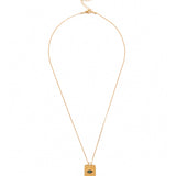 Twist Evil Eye Charm Necklace 18k Gold Vermeil, Emerald