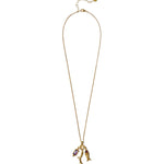 Mini Koi Necklace 18k Gold Vermeil, Garnet, Amethyst