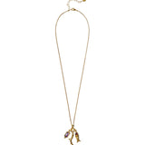 Mini Koi Necklace 18k Gold Vermeil, Garnet, Amethyst