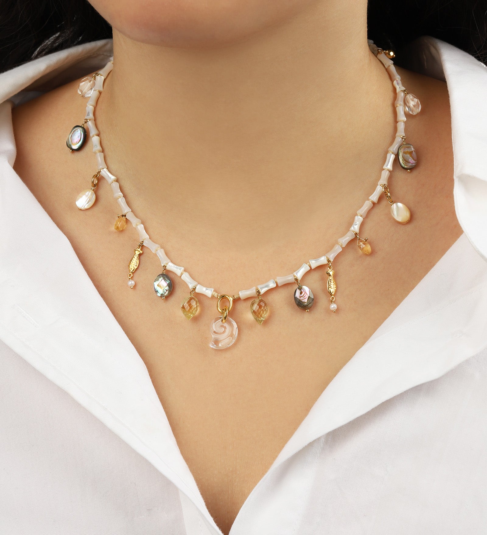 Chan Luu-Nautilus Charm Necklace-Necklaces-Blue Ruby Jewellery-Vancouver Canada