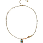 Chan Luu-Sedna Evil Eye Necklace-Necklaces-18k Gold Vermeil, Diamond, White Pearl-Blue Ruby Jewellery-Vancouver Canada