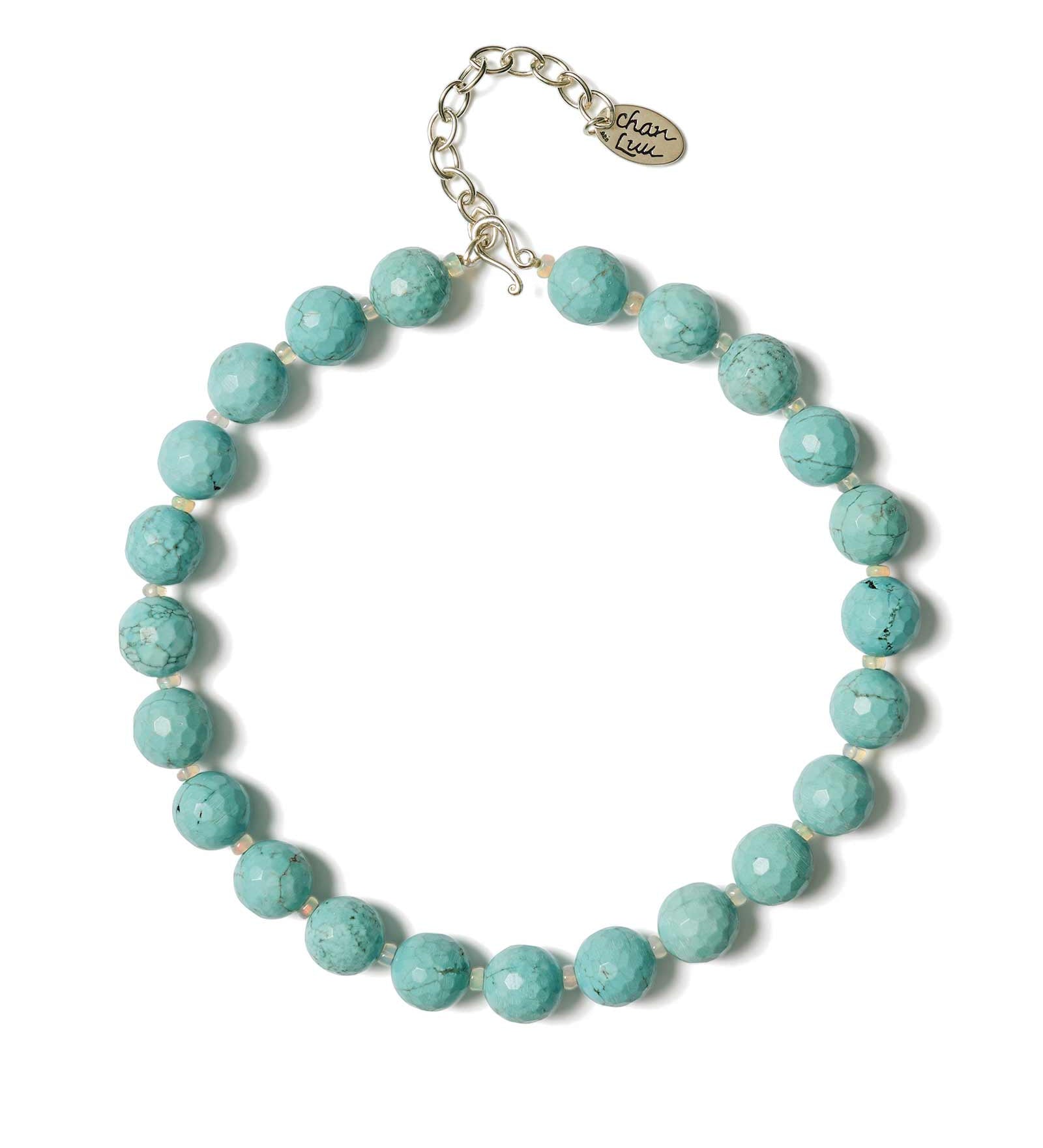 Oona Necklace Sterling Silver, Turquoise, Opal