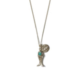 Mini Koi Necklace Sterling Silver, Turquoise