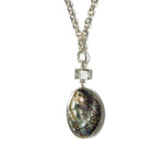 Chan Luu-Zoe Necklace-Necklaces-Silver Plated, Abalone, Green Amethyst-Blue Ruby Jewellery-Vancouver Canada